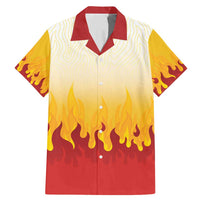 Japanese Kaen Pattern Family Matching Mermaid Dress and Hawaiian Shirt Flame Pillar Blazing Lion Heart - Polynesian Pride