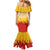 Japanese Kaen Pattern Family Matching Mermaid Dress and Hawaiian Shirt Flame Pillar Blazing Lion Heart - Polynesian Pride