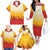 Japanese Kaen Pattern Family Matching Off The Shoulder Long Sleeve Dress and Hawaiian Shirt Flame Pillar Blazing Lion Heart - Polynesian Pride
