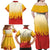 Japanese Kaen Pattern Family Matching Off Shoulder Maxi Dress and Hawaiian Shirt Flame Pillar Blazing Lion Heart - Polynesian Pride