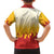 Japanese Kaen Pattern Family Matching Off Shoulder Short Dress and Hawaiian Shirt Flame Pillar Blazing Lion Heart - Polynesian Pride