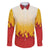 Japanese Kaen Pattern Family Matching Off Shoulder Short Dress and Hawaiian Shirt Flame Pillar Blazing Lion Heart - Polynesian Pride