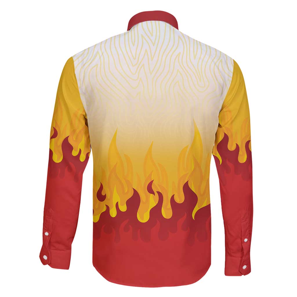 Japanese Kaen Pattern Family Matching Off Shoulder Short Dress and Hawaiian Shirt Flame Pillar Blazing Lion Heart - Polynesian Pride