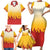 Japanese Kaen Pattern Family Matching Short Sleeve Bodycon Dress and Hawaiian Shirt Flame Pillar Blazing Lion Heart - Polynesian Pride