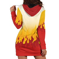 Japanese Kaen Pattern Hoodie Dress Flame Pillar Blazing Lion Heart - Polynesian Pride