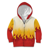 Japanese Kaen Pattern Kid Hoodie Flame Pillar Blazing Lion Heart - Polynesian Pride