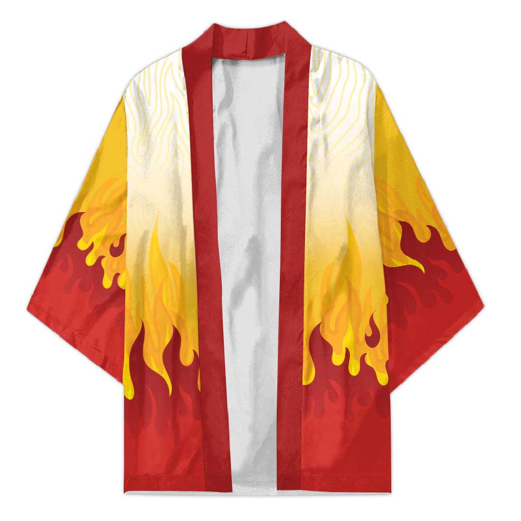 Japanese Kaen Pattern Kimono Flame Pillar Blazing Lion Heart - Polynesian Pride