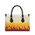 Japanese Kaen Pattern Leather Bag Flame Pillar Blazing Lion Heart - Polynesian Pride