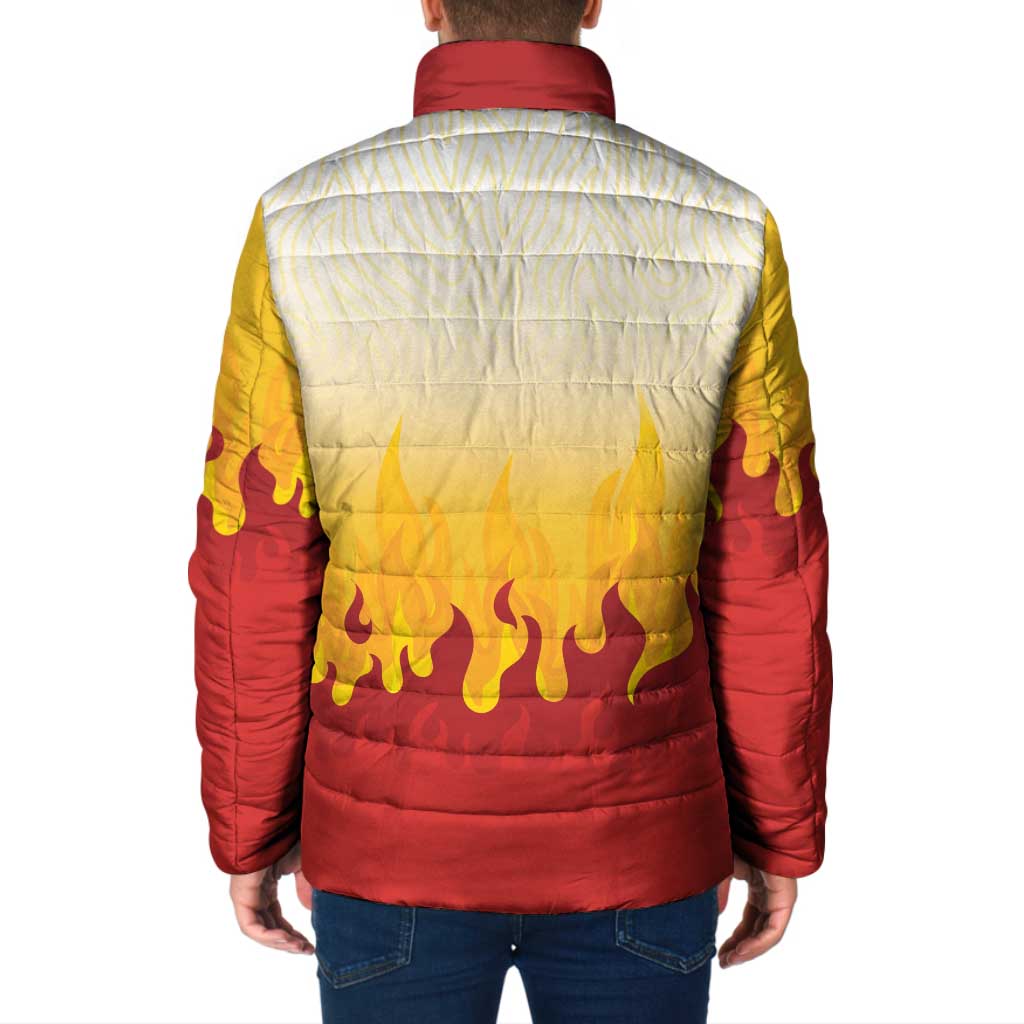 Japanese Kaen Pattern Padded Jacket Flame Pillar Blazing Lion Heart - Polynesian Pride