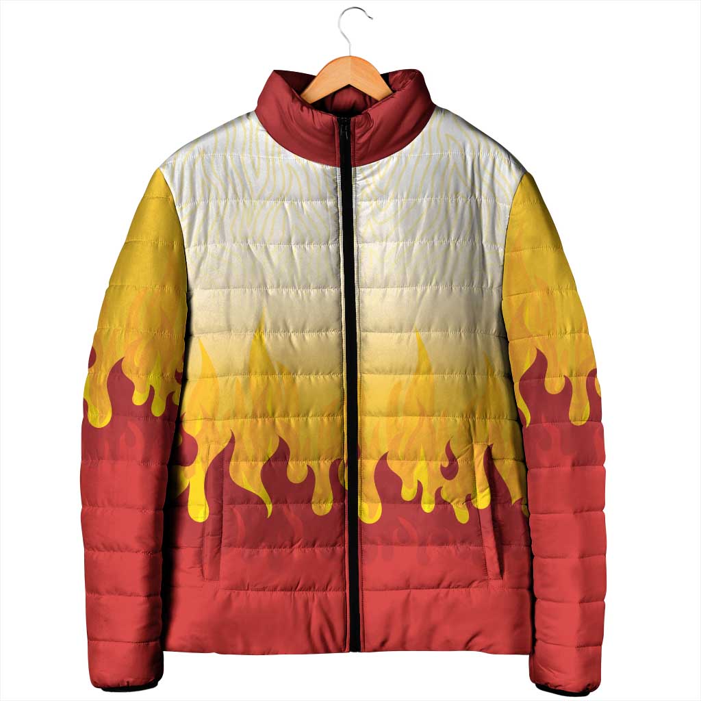 Japanese Kaen Pattern Padded Jacket Flame Pillar Blazing Lion Heart - Polynesian Pride