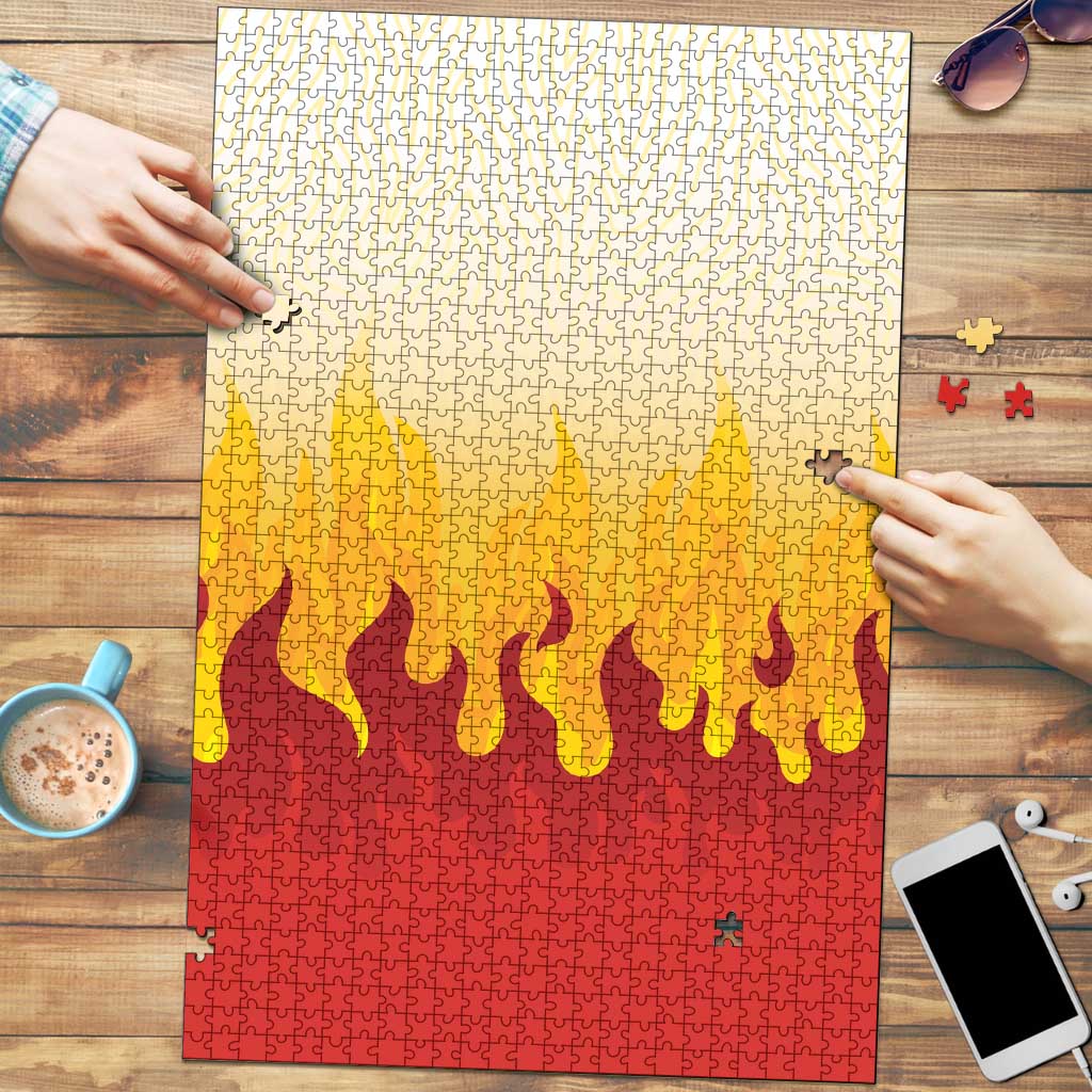 Japanese Kaen Pattern Puzzle Flame Pillar Blazing Lion Heart - Polynesian Pride