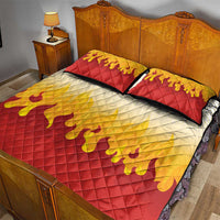 Japanese Kaen Pattern Quilt Bed Set Flame Pillar Blazing Lion Heart - Polynesian Pride