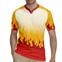 Japanese Kaen Pattern Rugby Jersey Flame Pillar Blazing Lion Heart - Polynesian Pride