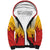 Japanese Kaen Pattern Sherpa Hoodie Flame Pillar Blazing Lion Heart - Polynesian Pride