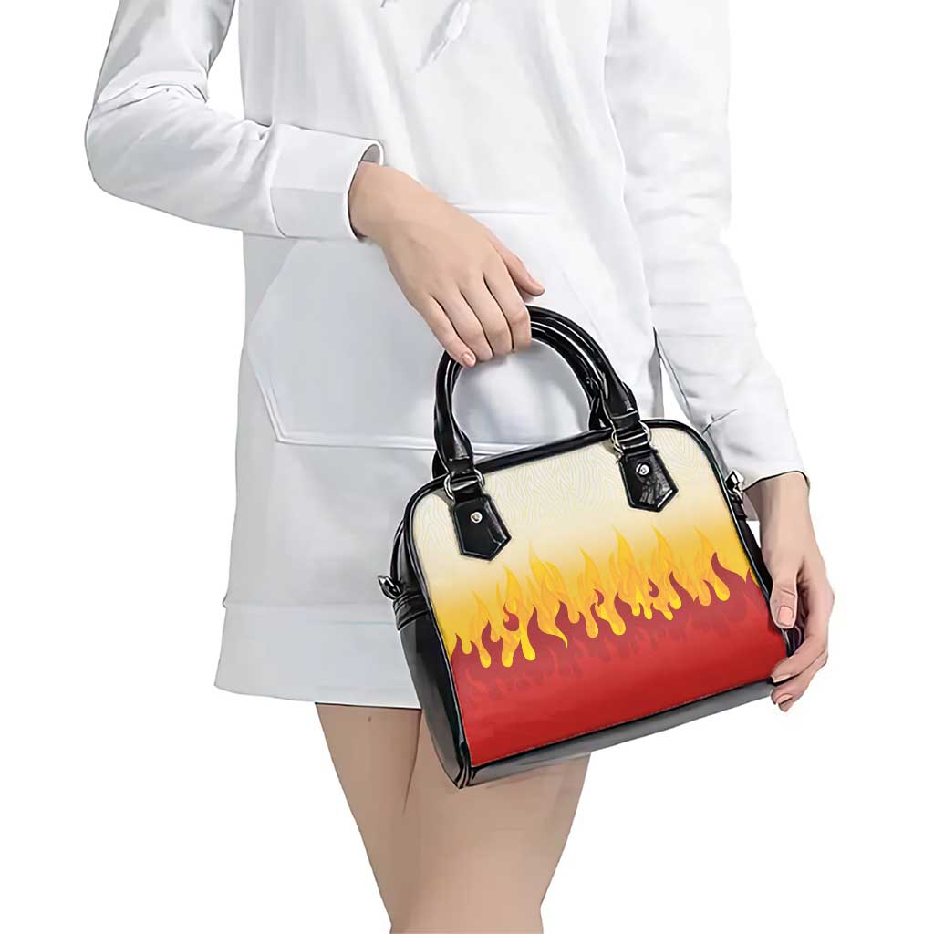 Japanese Kaen Pattern Shoulder Handbag Flame Pillar Blazing Lion Heart LT9 - Polynesian Pride
