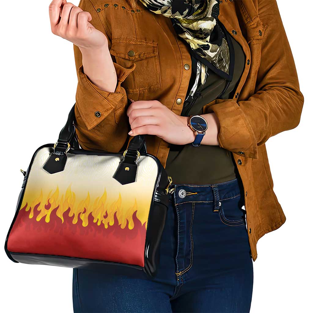 Japanese Kaen Pattern Shoulder Handbag Flame Pillar Blazing Lion Heart LT9 - Polynesian Pride