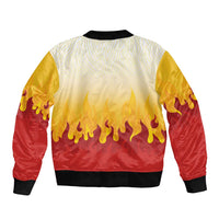 Japanese Kaen Pattern Sleeve Zip Bomber Jacket Flame Pillar Blazing Lion Heart - Polynesian Pride