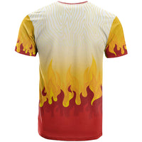 Japanese Kaen Pattern T Shirt Flame Pillar Blazing Lion Heart - Polynesian Pride
