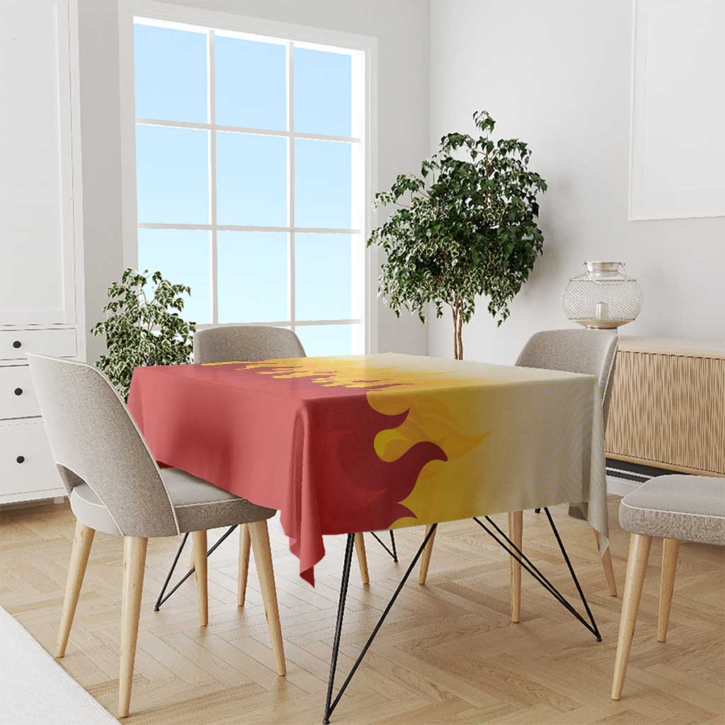 Japanese Kaen Pattern Tablecloth Flame Pillar Blazing Lion Heart - Polynesian Pride
