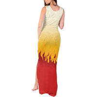 Japanese Kaen Pattern Tank Maxi Dress Flame Pillar Blazing Lion Heart - Polynesian Pride