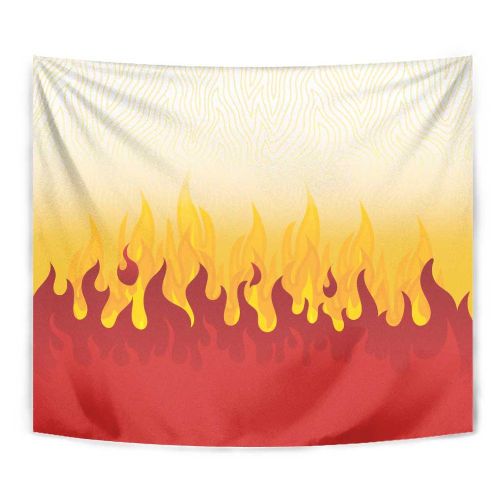 Japanese Kaen Pattern Tapestry Flame Pillar Blazing Lion Heart - Polynesian Pride