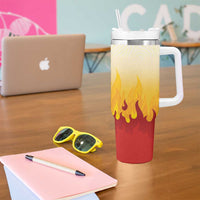 Japanese Kaen Pattern Tumbler With Handle Flame Pillar Blazing Lion Heart - Polynesian Pride