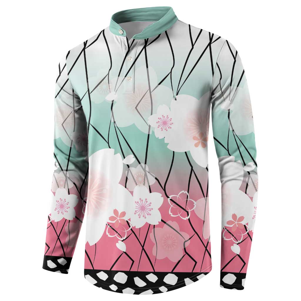 Japanese Kocho Pattern Button Sweatshirt Insect Pillar Butterfly Flower Fairy - Polynesian Pride