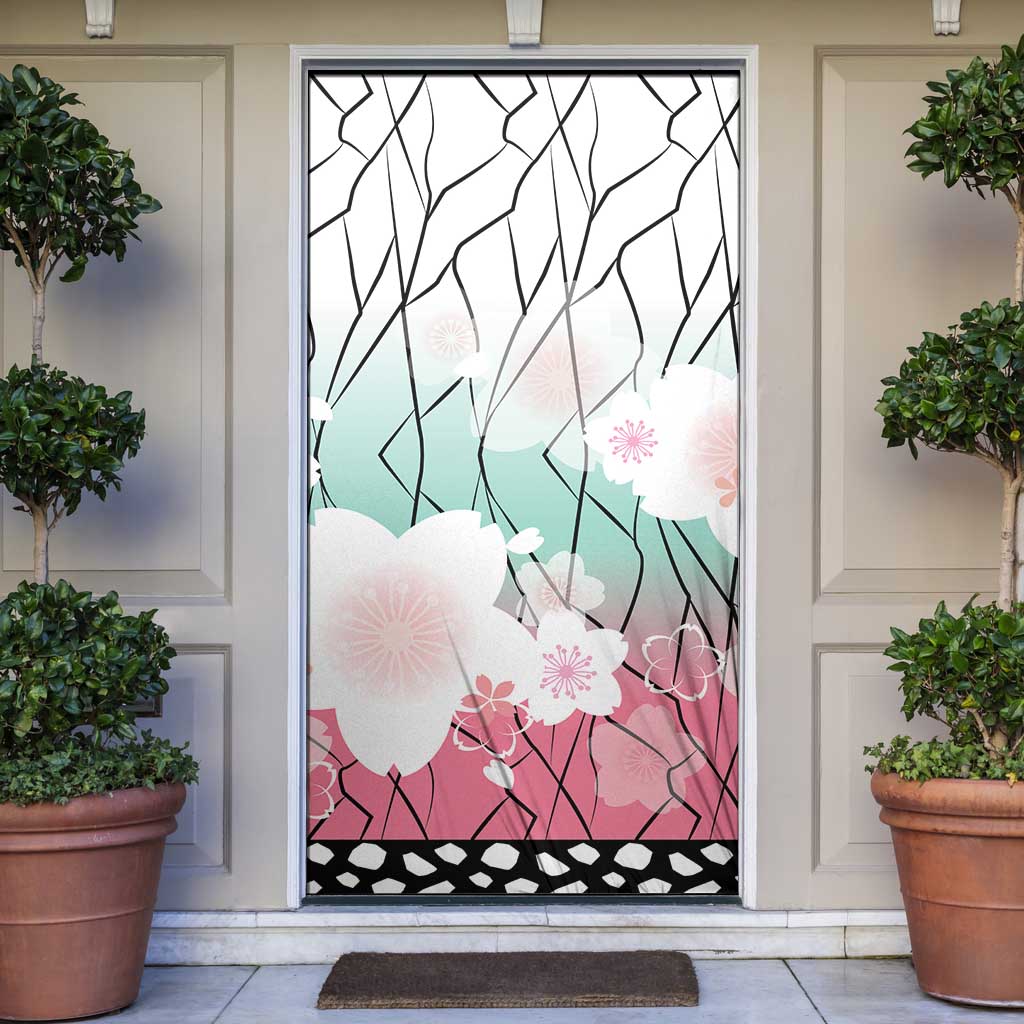 Japanese Kocho Pattern Door Cover Insect Pillar Butterfly Flower Fairy - Polynesian Pride