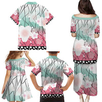 Japanese Kocho Pattern Family Matching Puletasi and Hawaiian Shirt Insect Pillar Butterfly Flower Fairy - Polynesian Pride