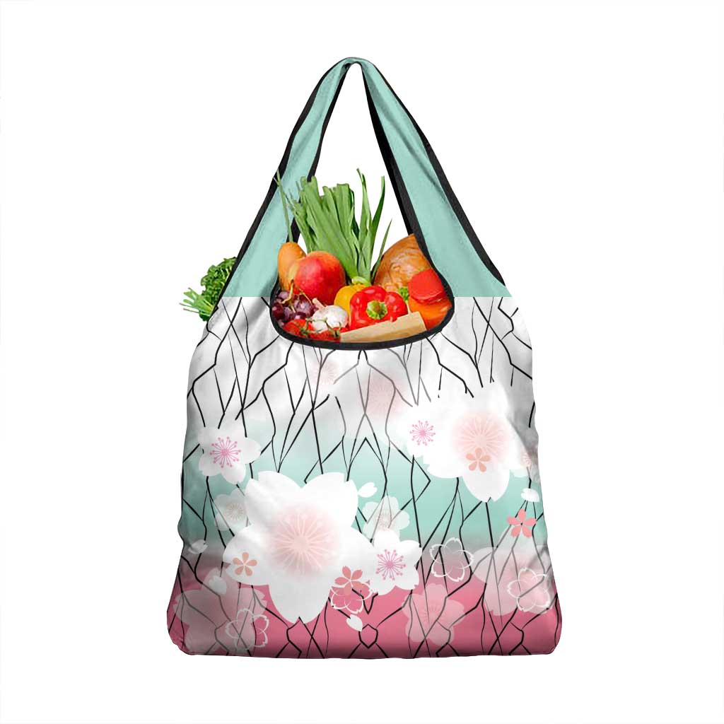 Japanese Kocho Pattern Grocery Bag Insect Pillar Butterfly Flower Fairy LT9 1-pack One Size Pink - Polynesian Pride