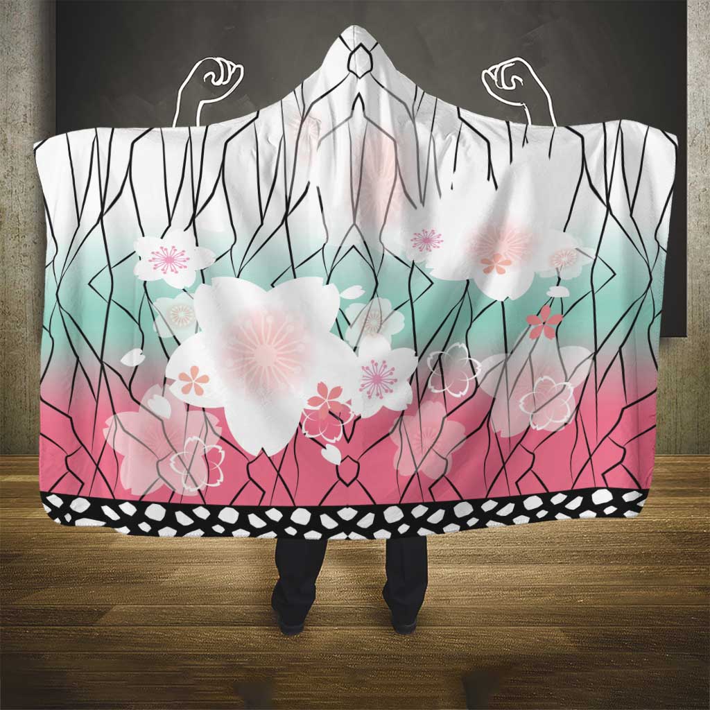 Japanese Kocho Pattern Hooded Blanket Insect Pillar Butterfly Flower Fairy - Polynesian Pride