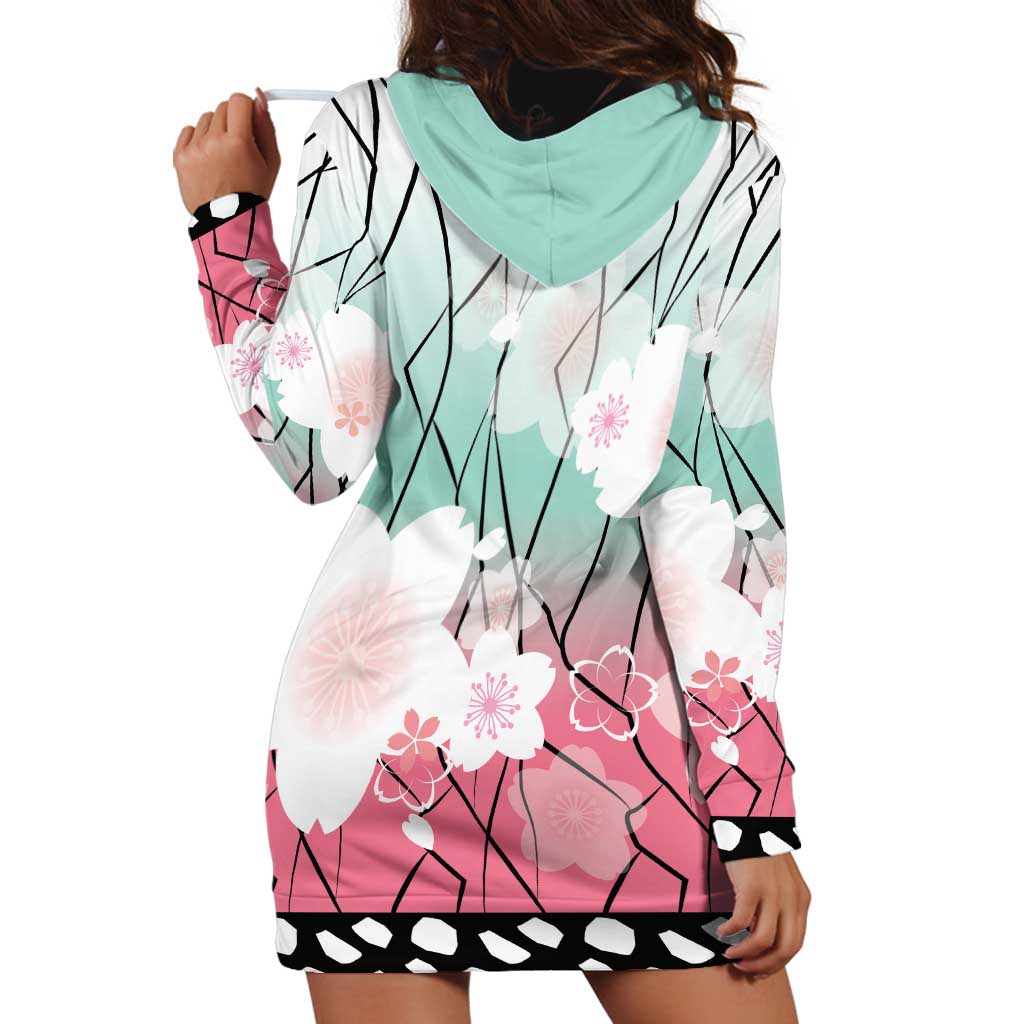 Japanese Kocho Pattern Hoodie Dress Insect Pillar Butterfly Flower Fairy - Polynesian Pride