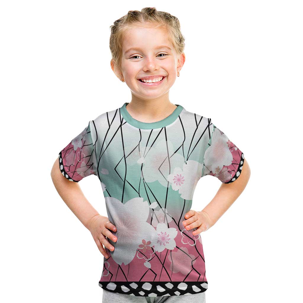 Japanese Kocho Pattern Kid T Shirt Insect Pillar Butterfly Flower Fairy LT9 Pink - Polynesian Pride