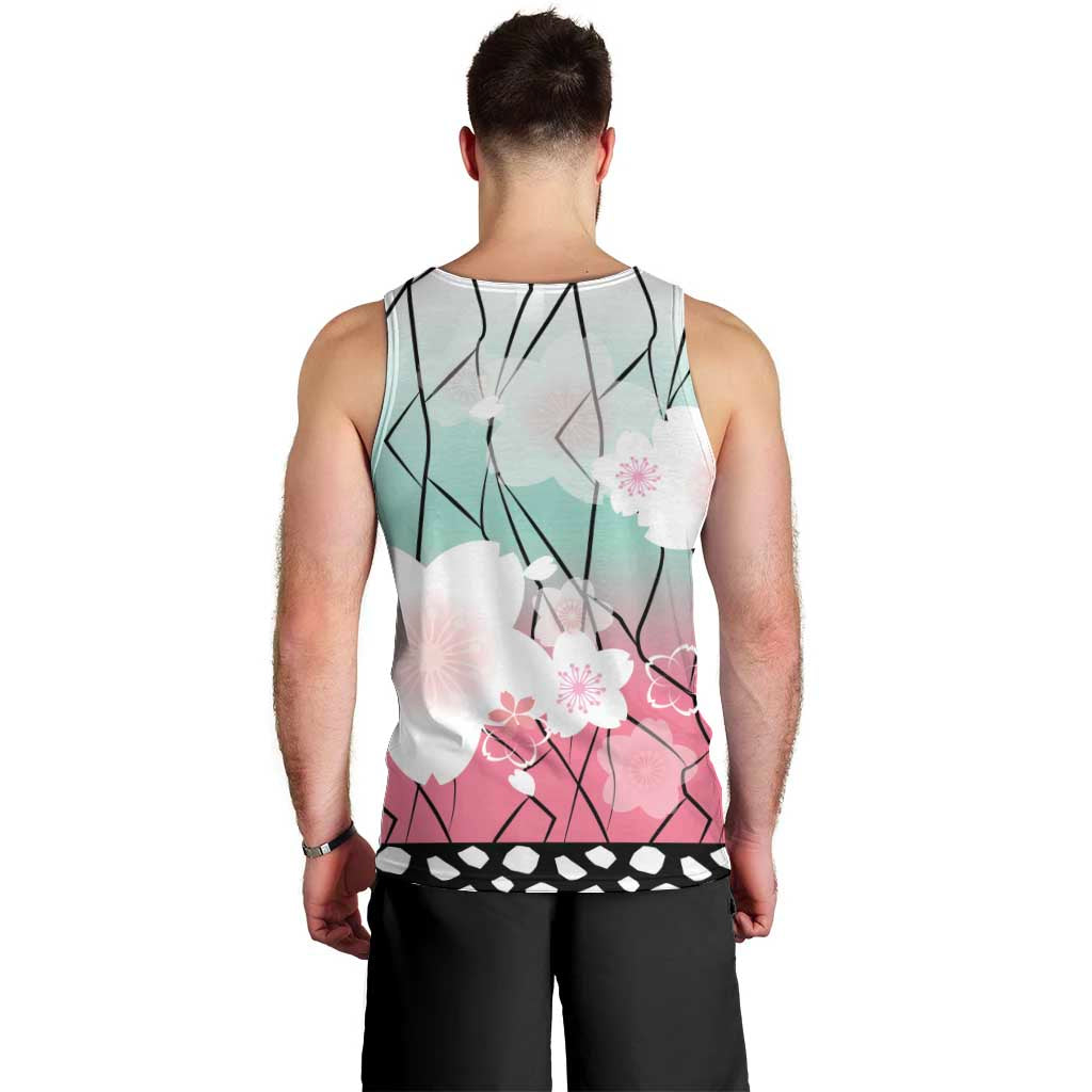 Japanese Kocho Pattern Men Tank Top Insect Pillar Butterfly Flower Fairy - Polynesian Pride