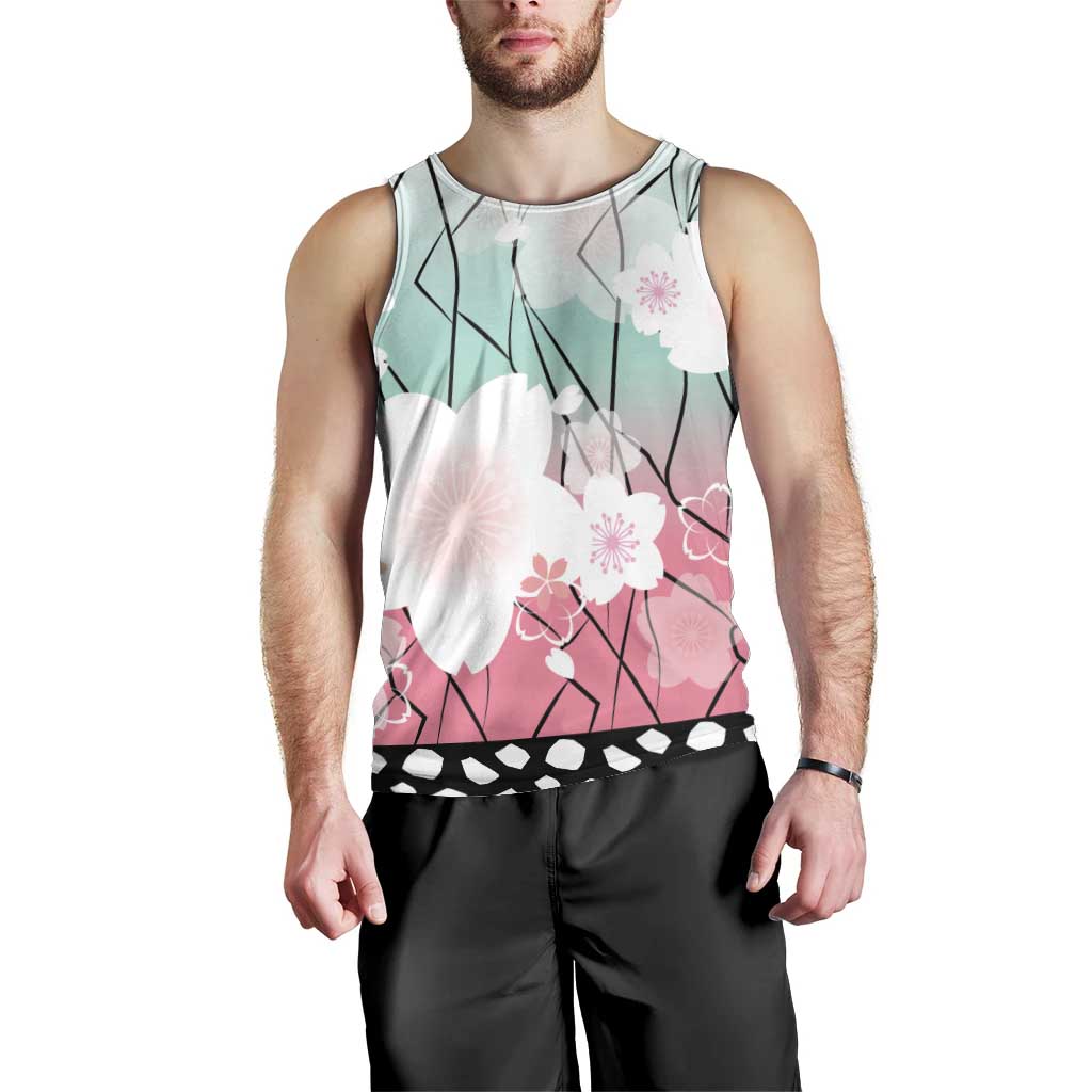 Japanese Kocho Pattern Men Tank Top Insect Pillar Butterfly Flower Fairy - Polynesian Pride