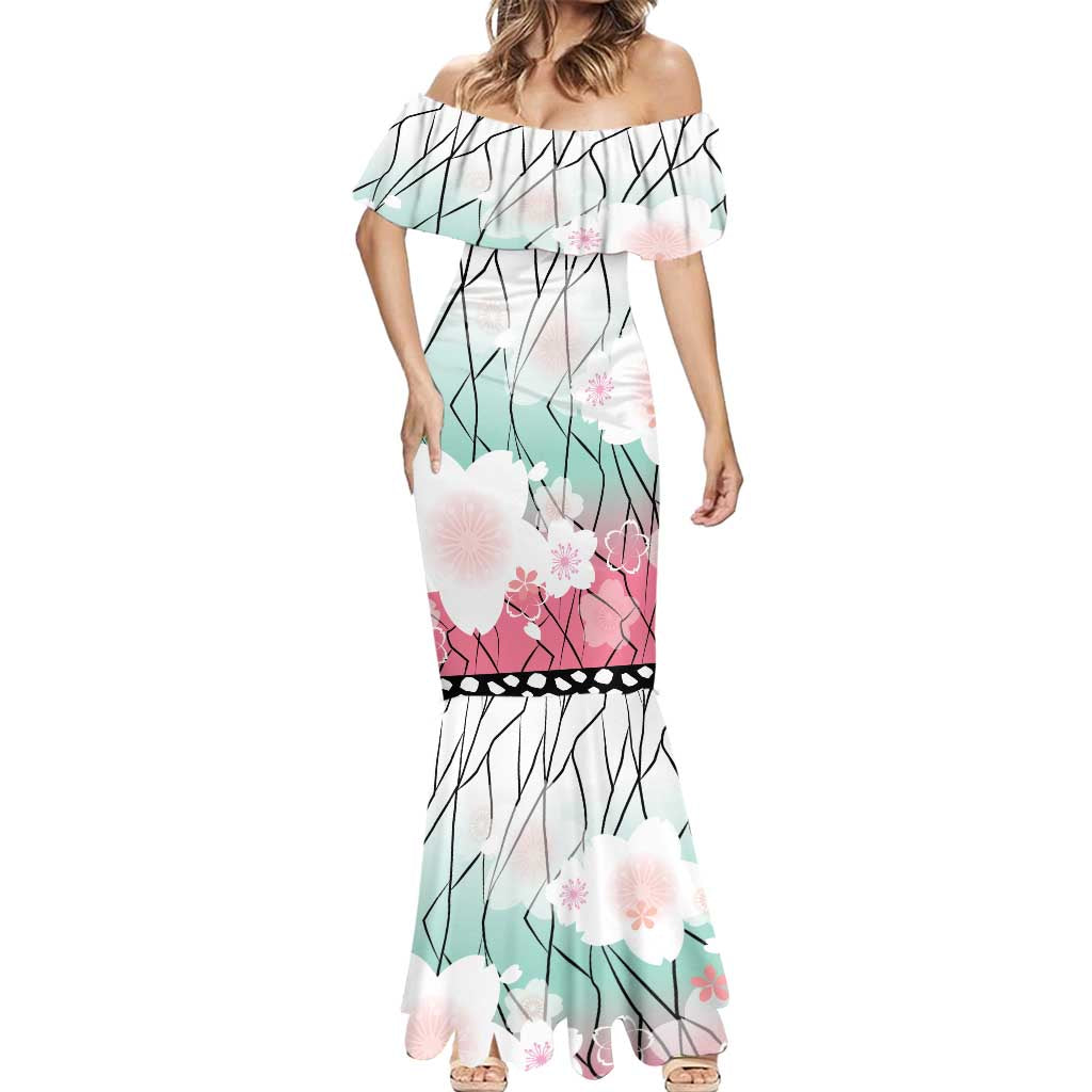 Japanese Kocho Pattern Mermaid Dress Insect Pillar Butterfly Flower Fairy - Polynesian Pride