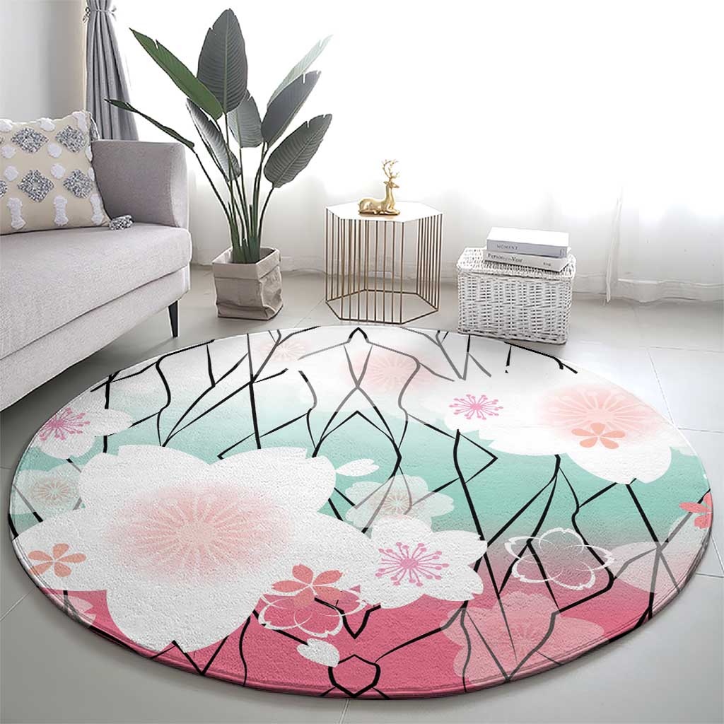 Japanese Kocho Pattern Round Carpet Insect Pillar Butterfly Flower Fairy - Polynesian Pride