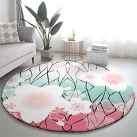 Japanese Kocho Pattern Round Carpet Insect Pillar Butterfly Flower Fairy - Polynesian Pride