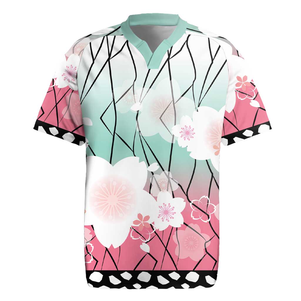 Japanese Kocho Pattern Rugby Jersey Insect Pillar Butterfly Flower Fairy - Polynesian Pride