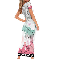 Japanese Kocho Pattern Short Sleeve Bodycon Dress Insect Pillar Butterfly Flower Fairy - Polynesian Pride