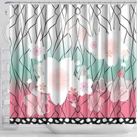 Japanese Kocho Pattern Shower Curtain Insect Pillar Butterfly Flower Fairy - Polynesian Pride