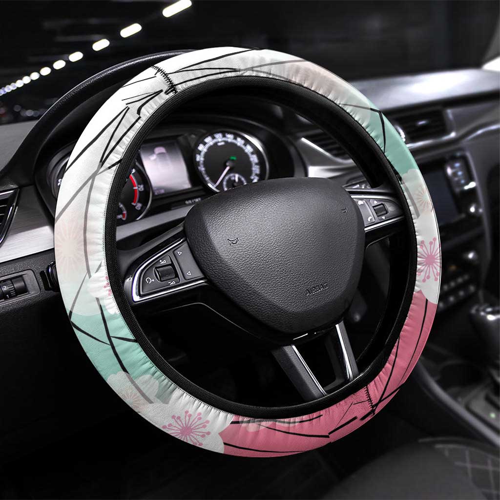 Japanese Kocho Pattern Steering Wheel Cover Insect Pillar Butterfly Flower Fairy - Polynesian Pride