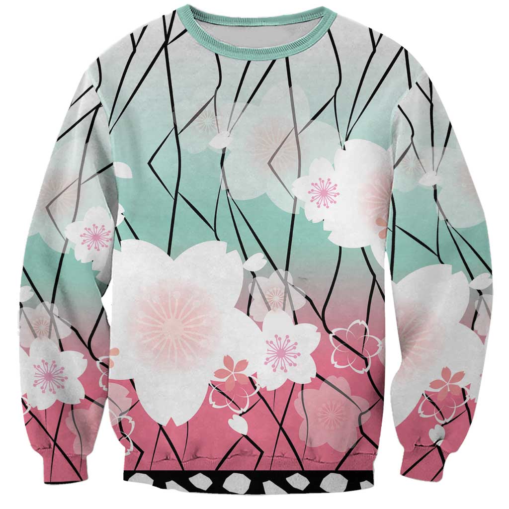 Japanese Kocho Pattern Sweatshirt Insect Pillar Butterfly Flower Fairy - Polynesian Pride
