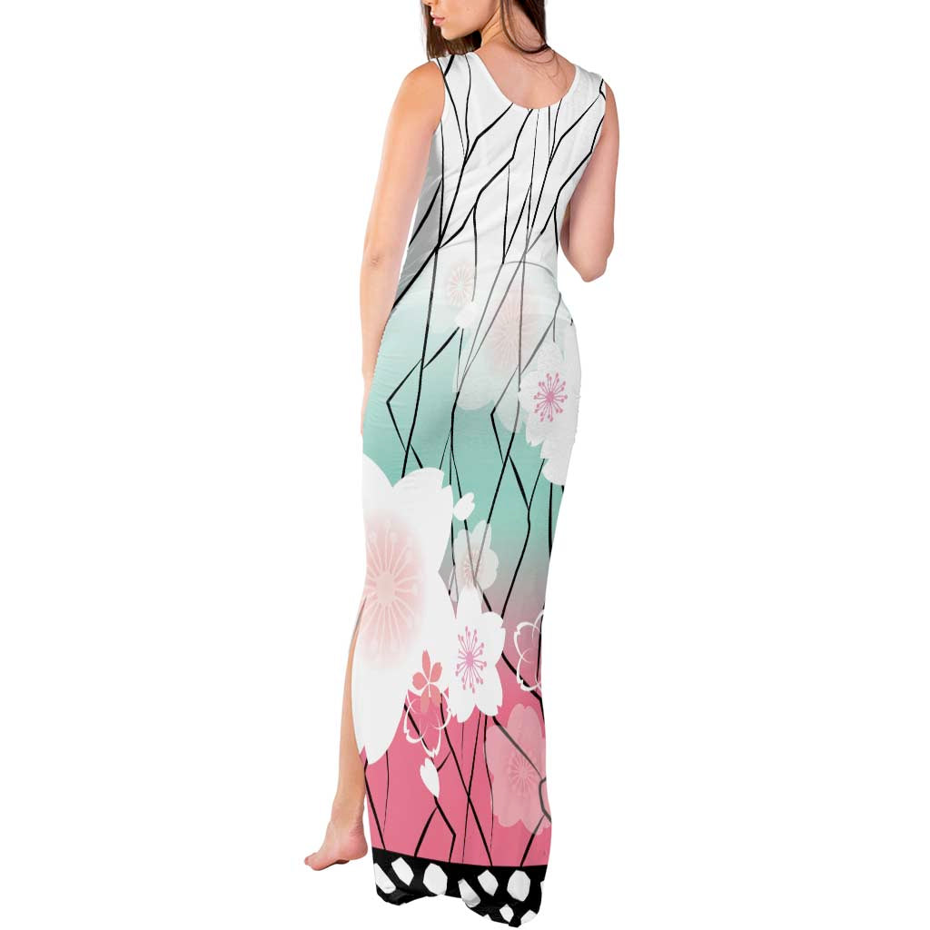 Japanese Kocho Pattern Tank Maxi Dress Insect Pillar Butterfly Flower Fairy - Polynesian Pride