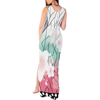 Japanese Kocho Pattern Tank Maxi Dress Insect Pillar Butterfly Flower Fairy - Polynesian Pride