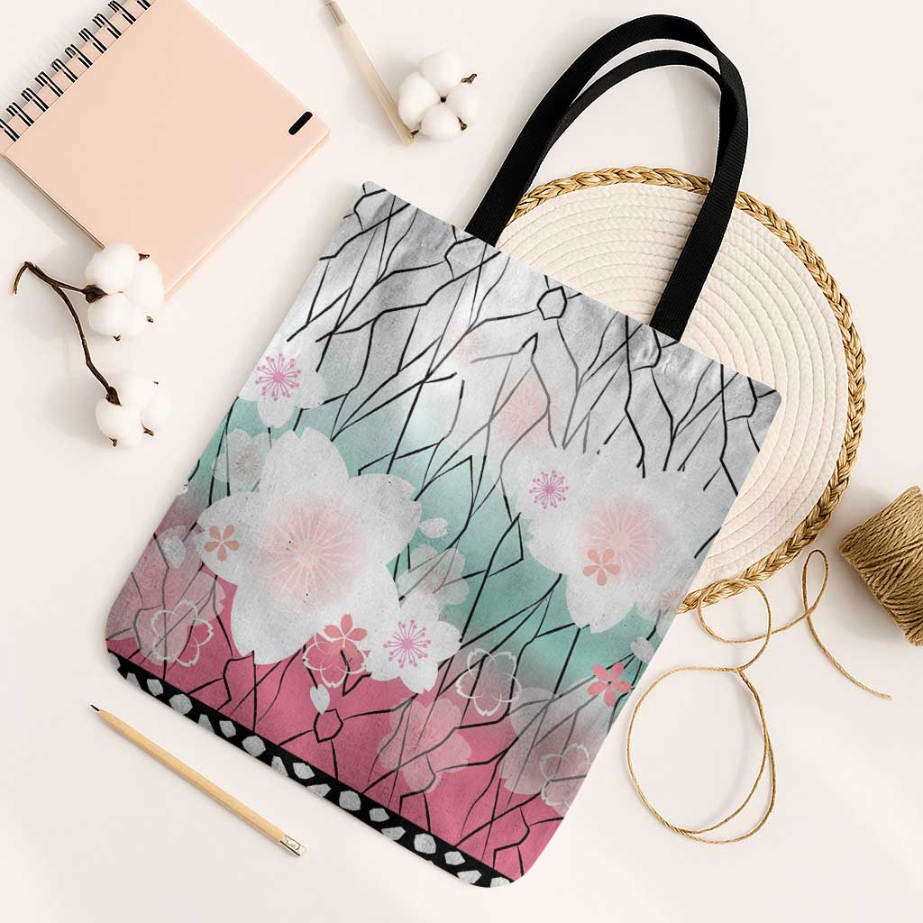 Japanese Kocho Pattern Tote Bag Insect Pillar Butterfly Flower Fairy LT9 Black Strap One Size Pink - Polynesian Pride