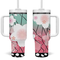 Japanese Kocho Pattern Tumbler With Handle Insect Pillar Butterfly Flower Fairy - Polynesian Pride