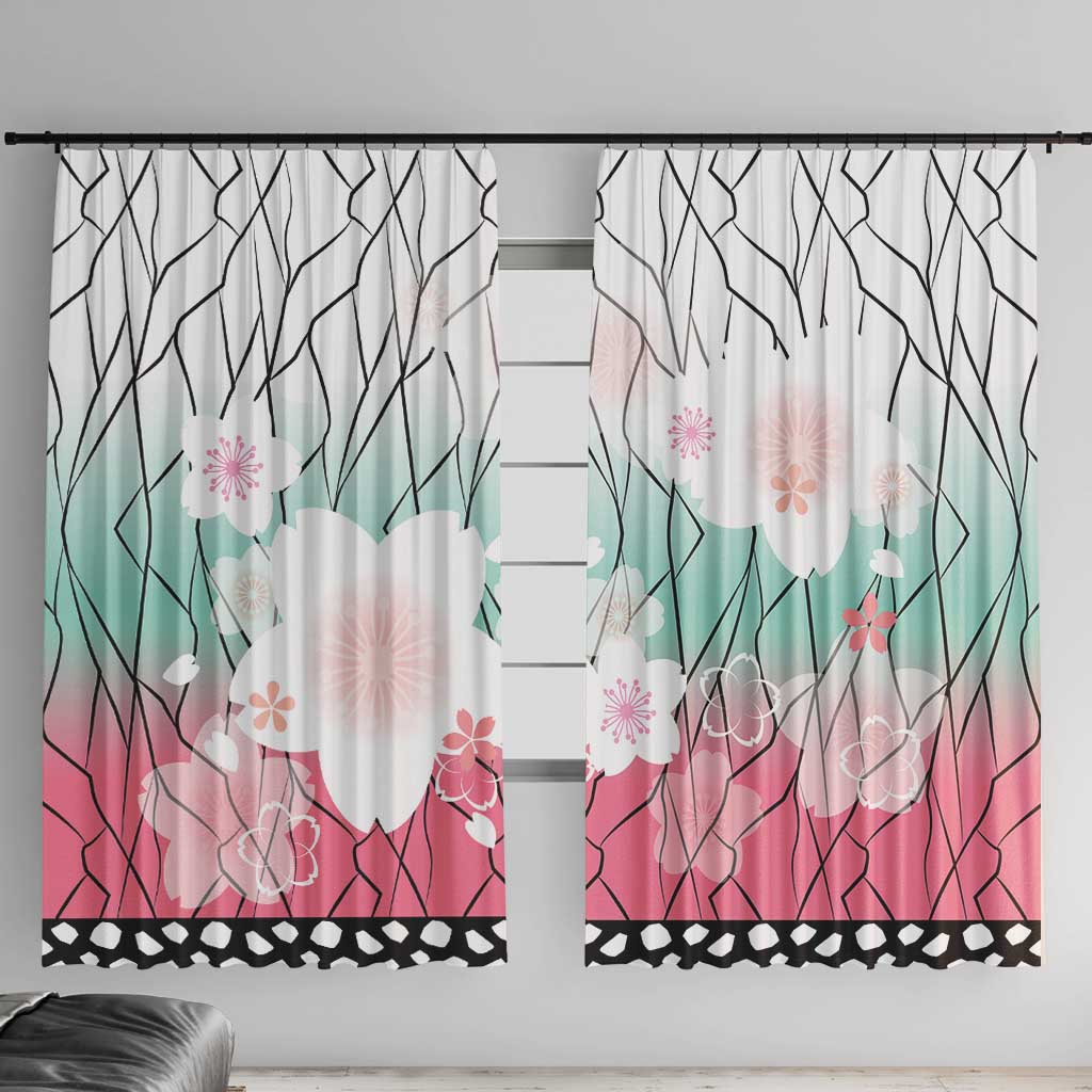 Japanese Kocho Pattern Window Curtain Insect Pillar Butterfly Flower Fairy - Polynesian Pride