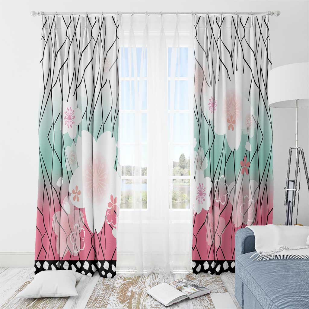 Japanese Kocho Pattern Window Curtain Insect Pillar Butterfly Flower Fairy - Polynesian Pride