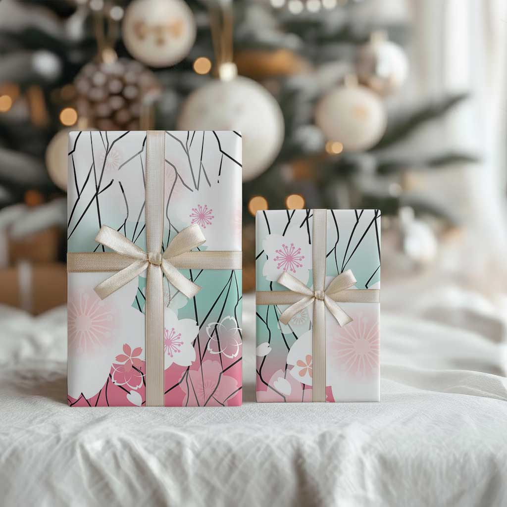 Japanese Kocho Pattern Wrapping Paper Insect Pillar Butterfly Flower Fairy - Polynesian Pride